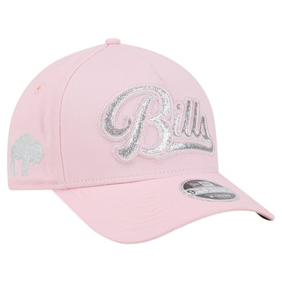 Buffalo Bills New Era Girls Preschool Throwback Glitz 9FORTY A-Frame M-Crown Adjustable Hat - Pink